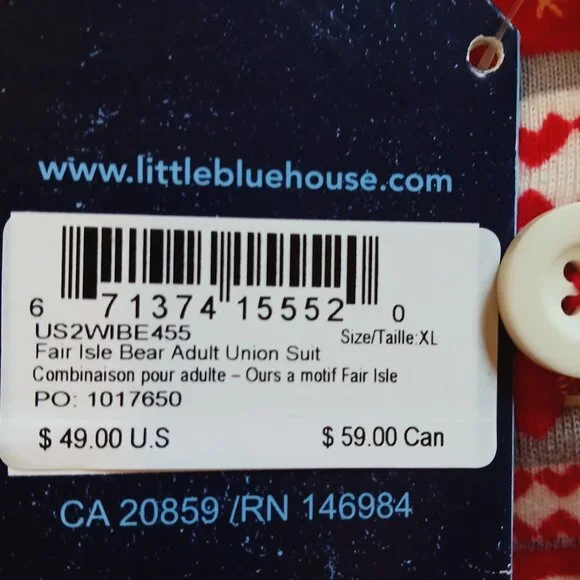 NWT Hatley Fair Isle Bear & Moose Family Union Sleepwear XL NWT - Picture 7 of 9